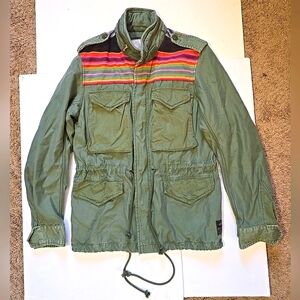 Vintage Denim&Supply Military Style Jacket with Multicolor Stripes